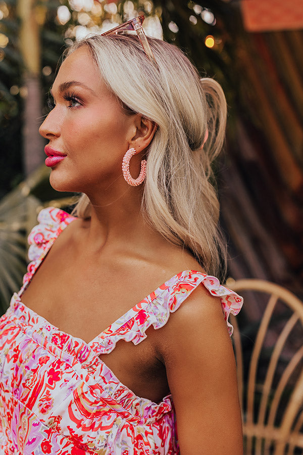 Looking Sassy Hoop Earrings In Light Pink Looking Sassy Hoop Earrings In Light Pink
