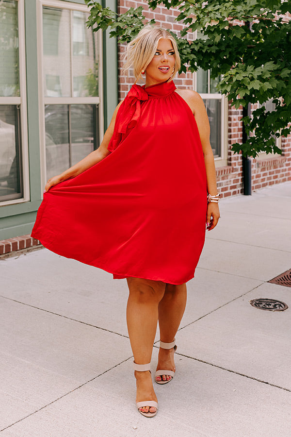 Friday Night Glam Shift Dress In Red Curves Friday Night Glam Shift Dress In Red Curves
