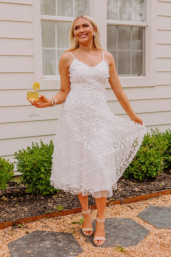 Garden Party Glow Midi in White – Impressions Online Boutique