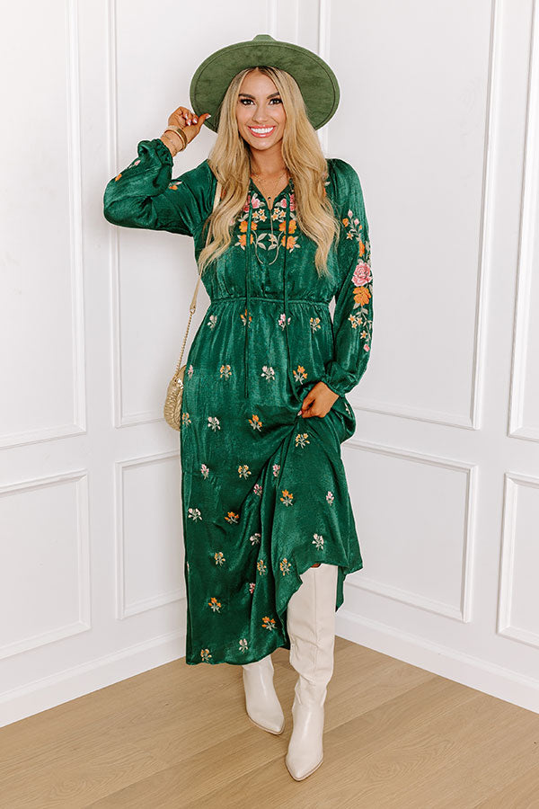 Whispering Sweet Nothings Embroidered Maxi In Hunter Green Impressions Online Boutique Whispering Sweet Nothings Embroidered Maxi In Hunter Green Impressions Online Boutique