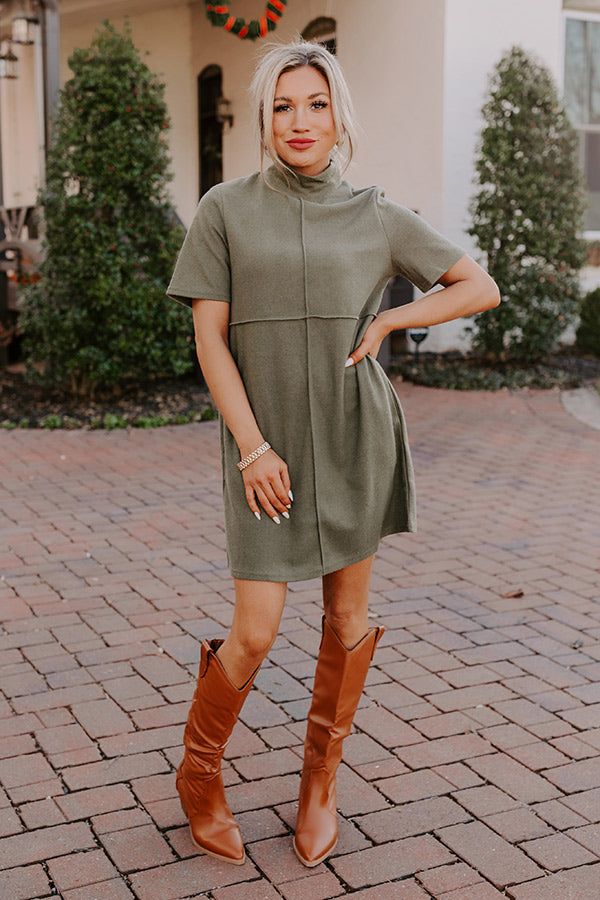 On The Scene Mini Sweater Dress In Olive Impressions Online Boutique On The Scene Mini Sweater Dress In Olive Impressions Online Boutique