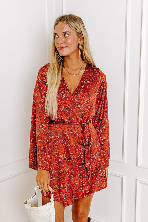 wrap dress paisley London Landscape Floral Wrap Dress M / rust