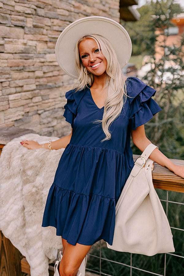 Sharp Witted Mini Dress in Navy S / Navy Sharp Witted Mini Dress in Navy S / Navy