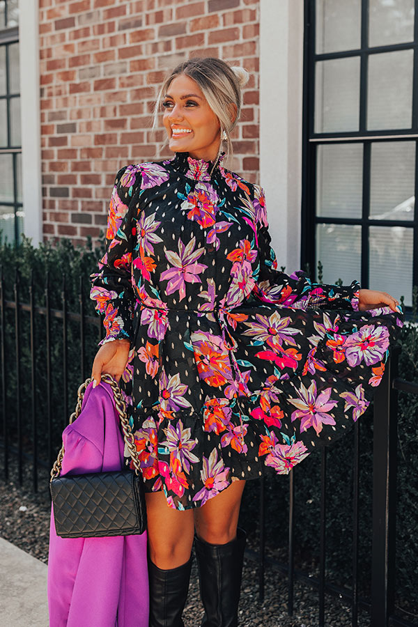 modern floral dresses SHANA Saffron Floral Dress