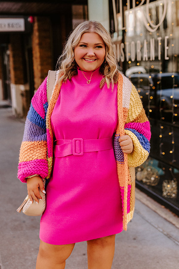 Slow Mornings Sweater Dress In Hot Pink Curves Impressions Online Boutique Slow Mornings Sweater Dress In Hot Pink Curves Impressions Online Boutique