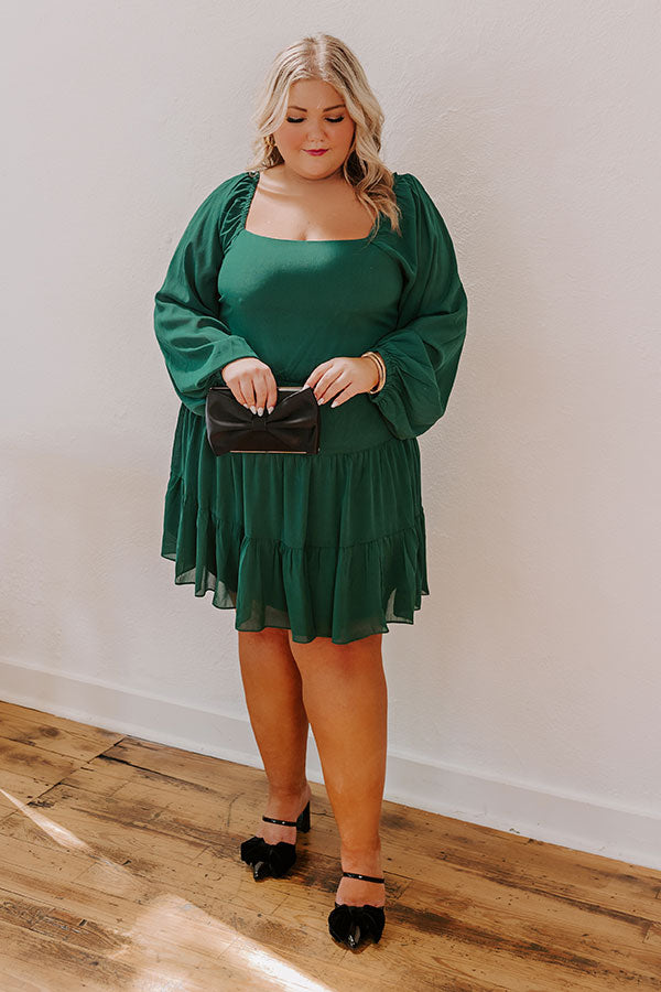 Haute Harmony Mini Dress In Hunter Green Curves 2XL / hunter-green Haute Harmony Mini Dress In Hunter Green Curves 2XL / hunter-green