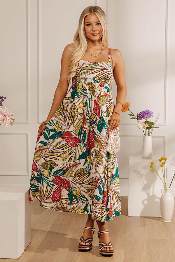 cream colored floral dress Women's Sweet Nature Dress, White