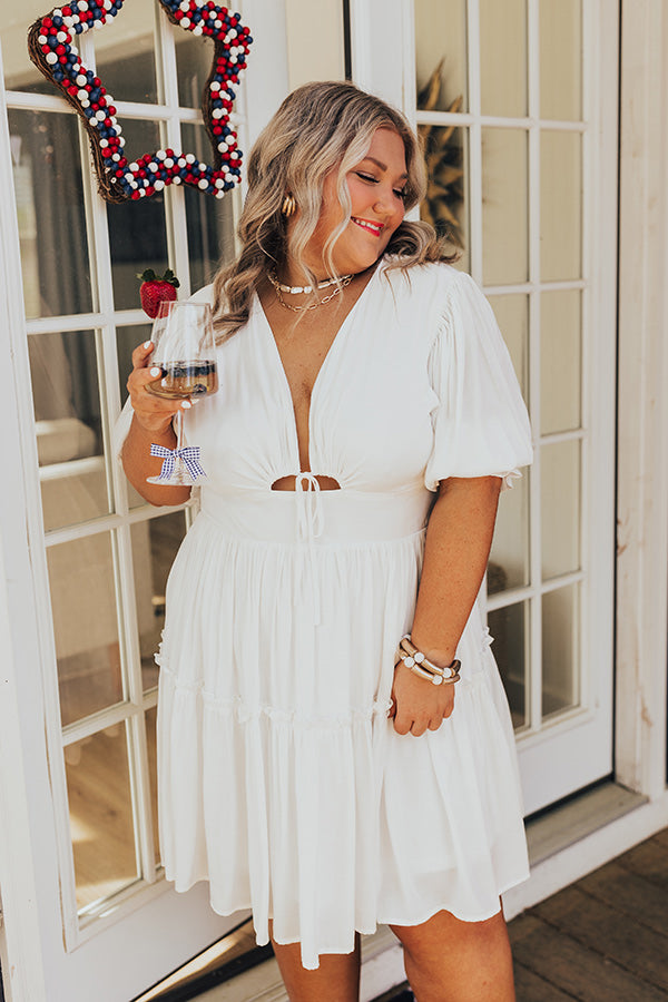 front tie mini dress Seaside Paradise Front Tie Mini Dress Curves