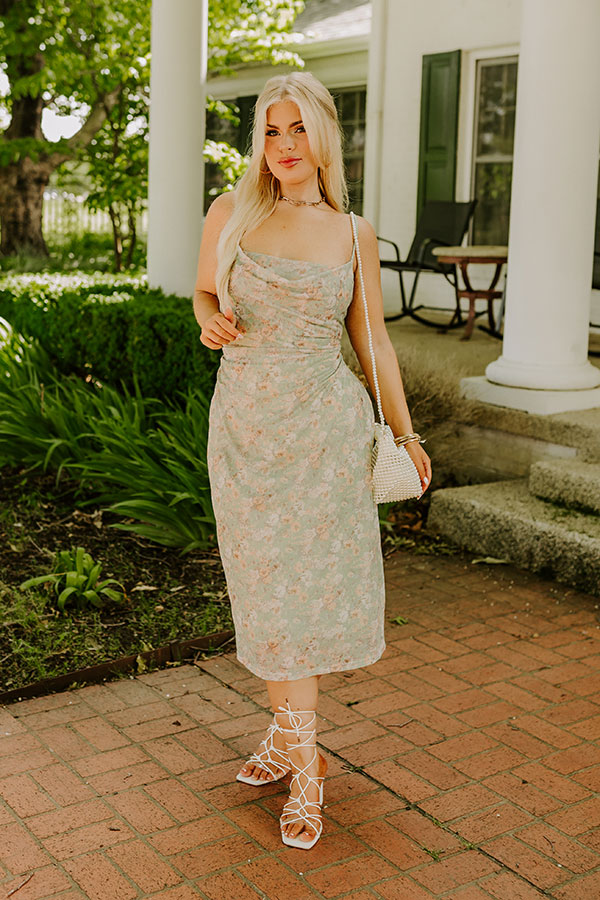 fall mesh dress Falling In Love Mesh Floral Midi In Cream S / Cream
