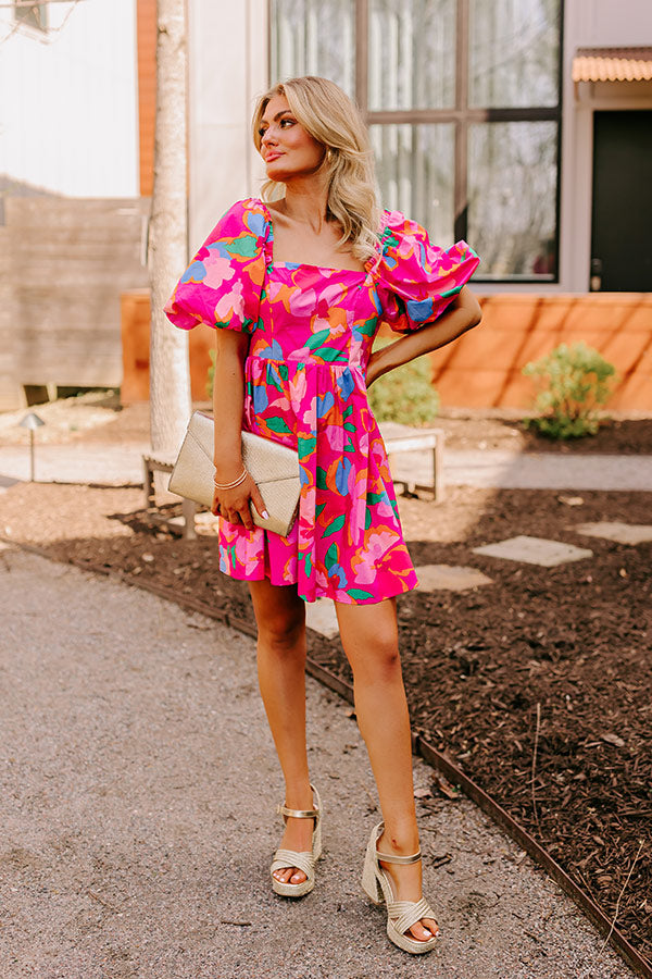 Cherished Charm Babydoll Mini Dress in Hot Pink Cherished Charm Babydoll Mini Dress in Hot Pink