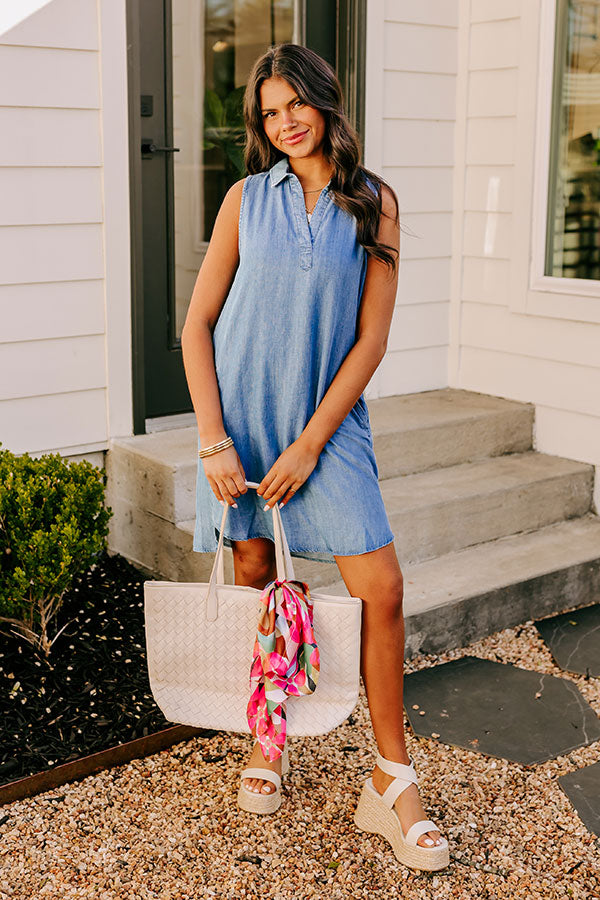 Cutie On The Coast Chambray Dress S / denim medium wash Cutie On The Coast Chambray Dress S / denim medium wash
