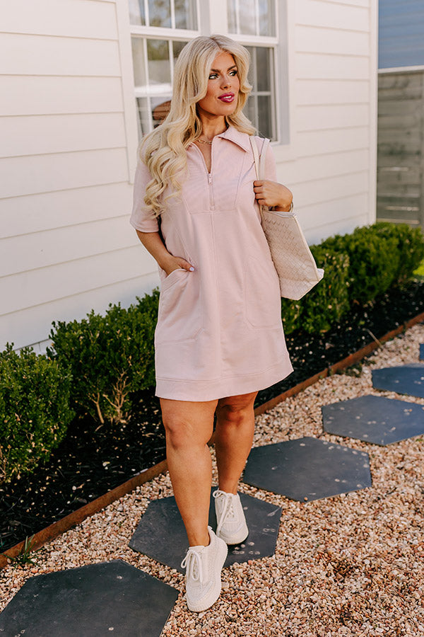 Casual Outing Mini Dress in Blush Curves Casual Outing Mini Dress in Blush Curves