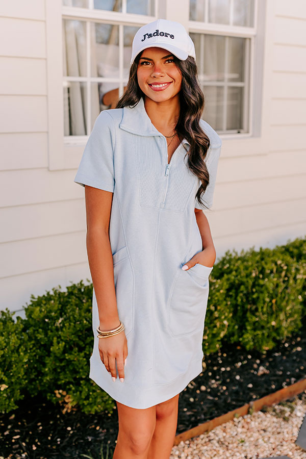 Casual Outing Mini Dress in Sky Blue Casual Outing Mini Dress in Sky Blue