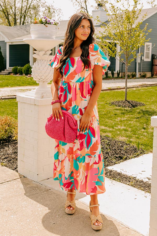 Tropical Getaway Floral Maxi Dress S / Tangerine Tropical Getaway Floral Maxi Dress S / Tangerine