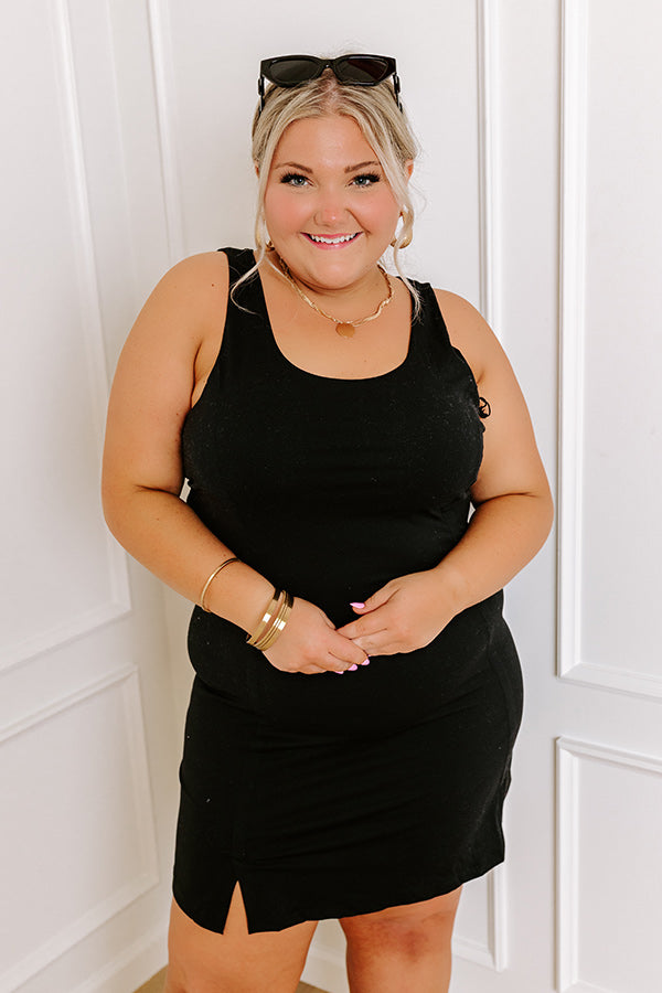 black sporty dress Wren Wrap Athletic Dress Black