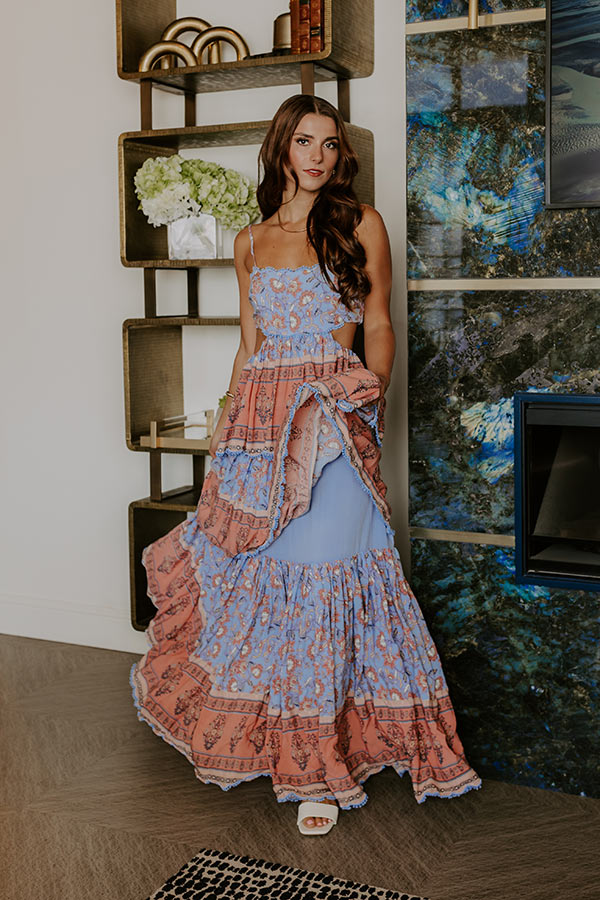 Feeling Boho Tiered Maxi Dress S / sky blue Feeling Boho Tiered Maxi Dress S / sky blue