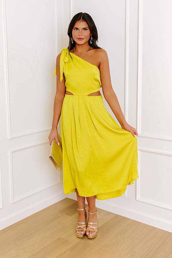 Date Night In Milan Satin Midi L / chartreuse Date Night In Milan Satin Midi L / chartreuse