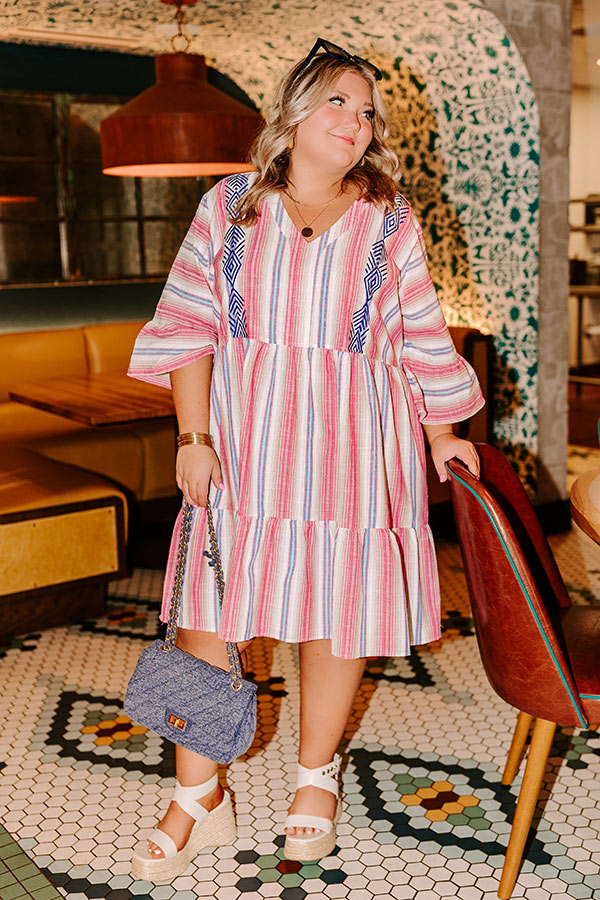 Costa Maya Brunch Stripe Mini Dress Curves 1XL / pink