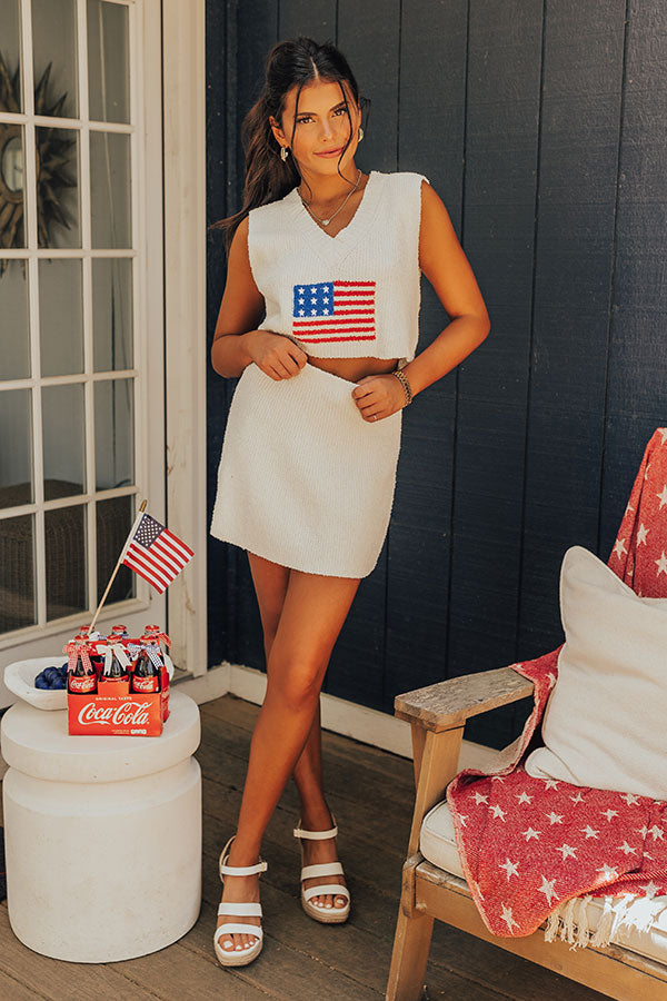 American Girl Mini Sweater Skirt in White L / White American Girl Mini Sweater Skirt in White L / White