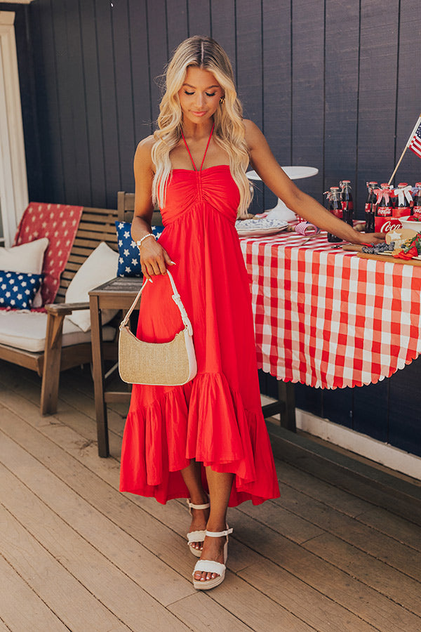 Lakeside Party Halter Midi in Red Impressions Online Boutique Lakeside Party Halter Midi in Red Impressions Online Boutique