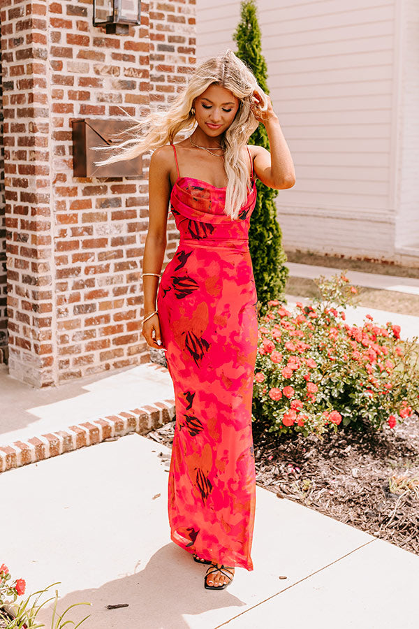 Luxe Living Mesh Maxi Dress in Dark Rose Luxe Living Mesh Maxi Dress in Dark Rose