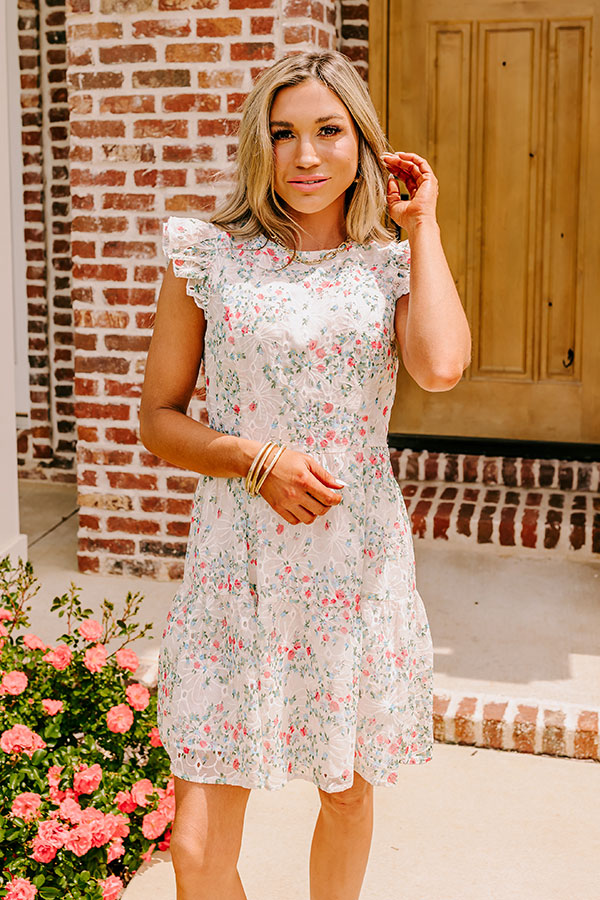 English Tea Garden Embroidered Eyelet Mini Dress XL / ivory English Tea Garden Embroidered Eyelet Mini Dress XL / ivory