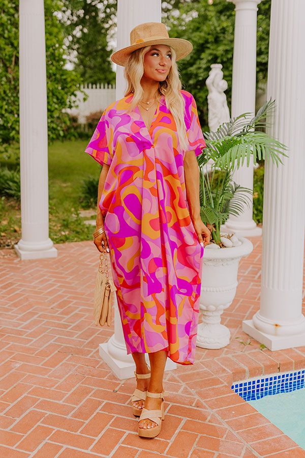 Beachy Days Caftan Midi in Pink S / Pink