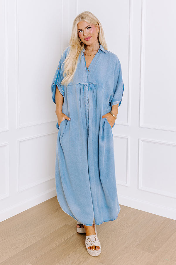 blue chambray maxi dress Yours Women's Plus Size Blue Shirred Strappy Chambray Maxi Dress Size 26-28