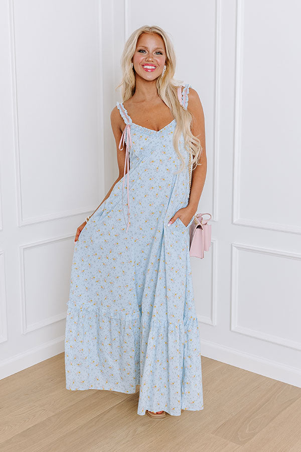 Boho Blooms Maxi Dress in Sky Blue Impressions Online Boutique Boho Blooms Maxi Dress in Sky Blue Impressions Online Boutique