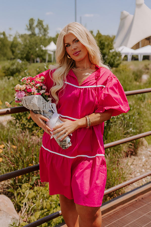 Porch Swing Sippin' Mini Dress in Hot Pink Curves Impressions Online Boutique Porch Swing Sippin' Mini Dress in Hot Pink Curves Impressions Online Boutique