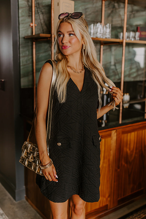 Chic Outing Quilted Mini Dress in Black S / Black Chic Outing Quilted Mini Dress in Black S / Black