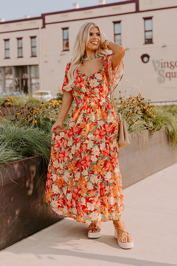 Fall Harvest Floral Maxi Dress Curves Fall Harvest Floral Maxi Dress Curves