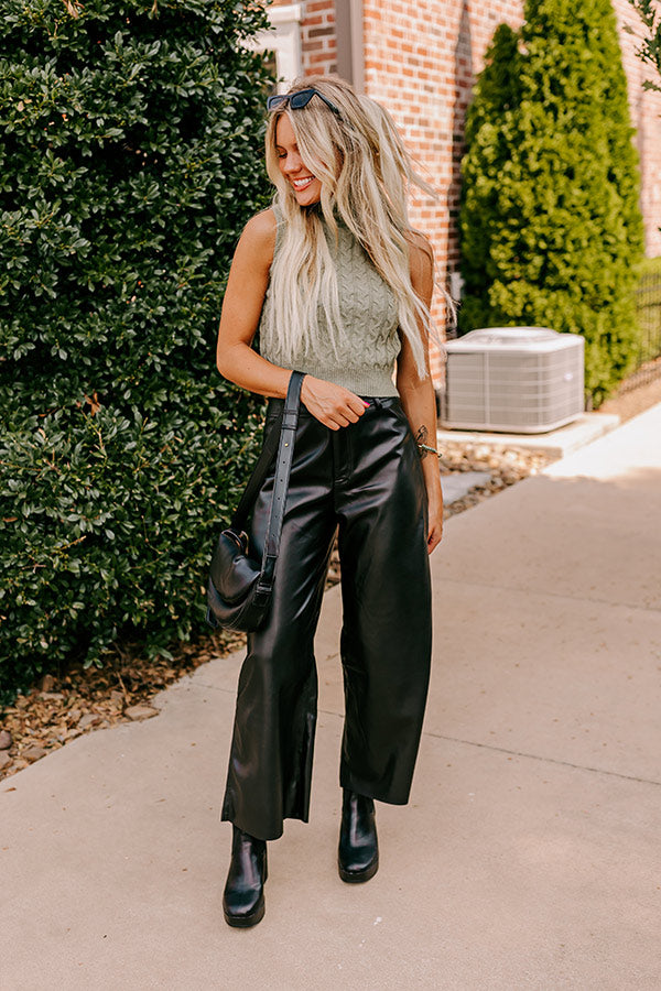The Reagan High Waist Faux Leather Pants in Black The Reagan High Waist Faux Leather Pants in Black