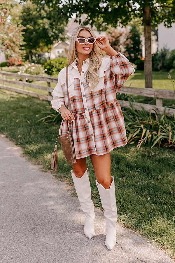 Fall Harvest Dreaming Plaid Mini Dress Fall Harvest Dreaming Plaid Mini Dress