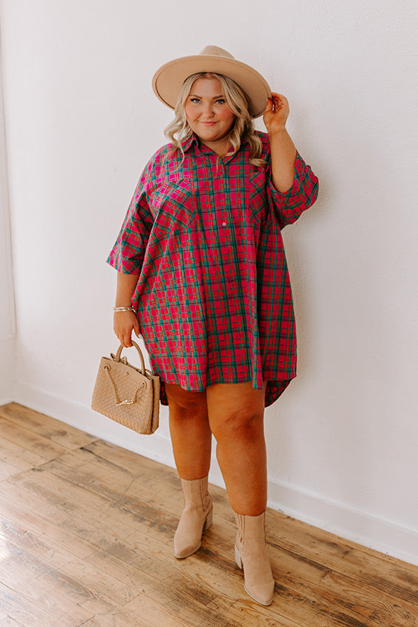 oversized plaid dress PLAID MINI DRESS