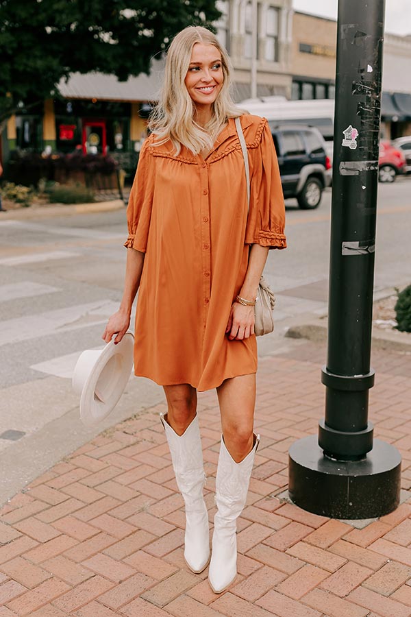 pumpkin mini dress Pumpkin Spice Rib Ruched Mini Dress