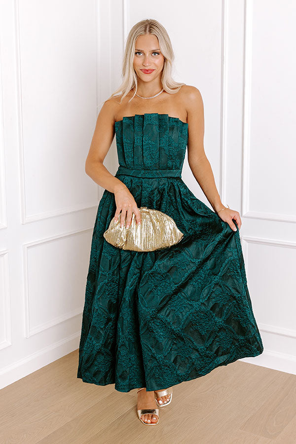 Night At The Gala Jacquard Midi in Dark Hunter Green Night At The Gala Jacquard Midi in Dark Hunter Green