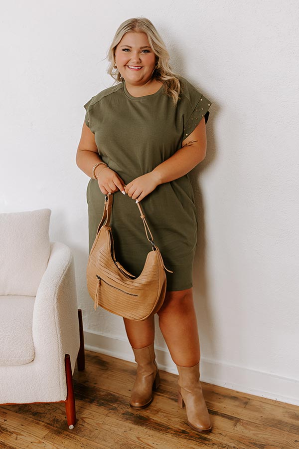 Casual Couture Mini Dress in Olive Curves XL / Olive Casual Couture Mini Dress in Olive Curves XL / Olive