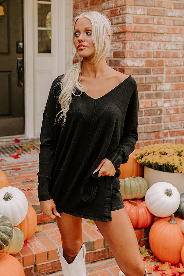 Fall Latte Shift Sweater in Black L-XL / Black Fall Latte Shift Sweater in Black L-XL / Black