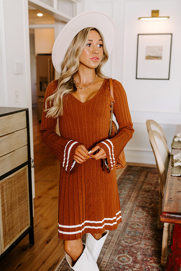 Cafe Cutie Ribbed Mini Dress L / chocolate Cafe Cutie Ribbed Mini Dress L / chocolate