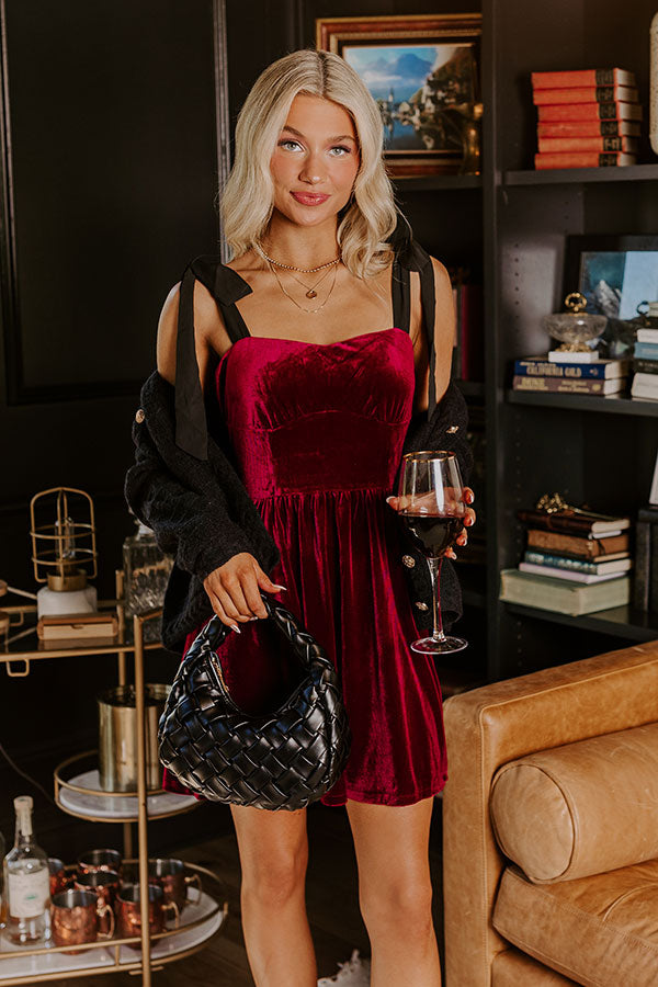 Let's Have A Toast Velvet Mini Dress in Wine S / Wine Let's Have A Toast Velvet Mini Dress in Wine S / Wine