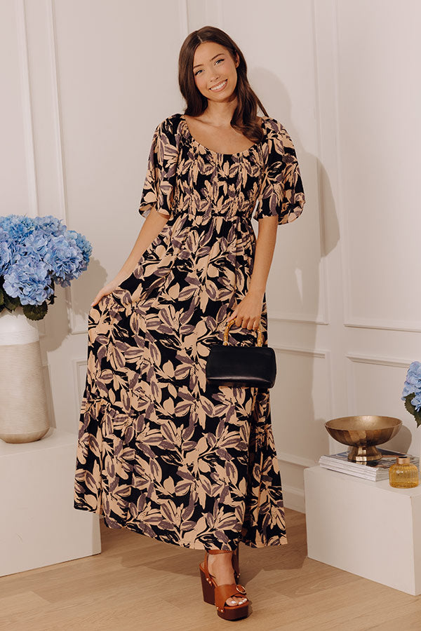 flowing floral maxi dress Sunlit Garden Floral Maxi Dress | Flowing Slit Design