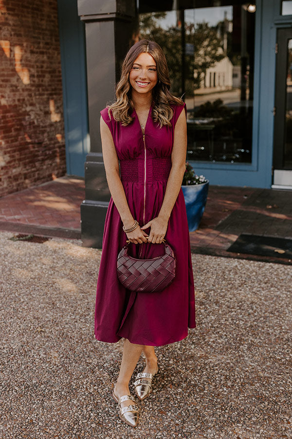 Chic Ensemble Midi Dress in Wine Chic Ensemble Midi Dress in Wine