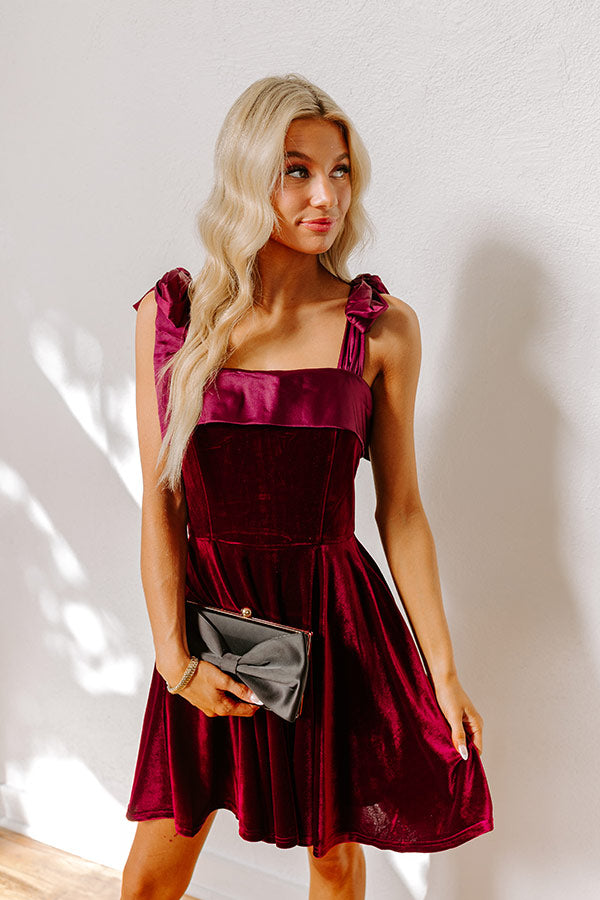 Twilight Gatherings Velvet Mini Dress L / wine Twilight Gatherings Velvet Mini Dress L / wine