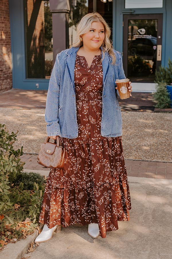 Polished Perfection Floral Maxi Dress in Dark Chocolate Curves Impressions Online Boutique Polished Perfection Floral Maxi Dress in Dark Chocolate Curves Impressions Online Boutique