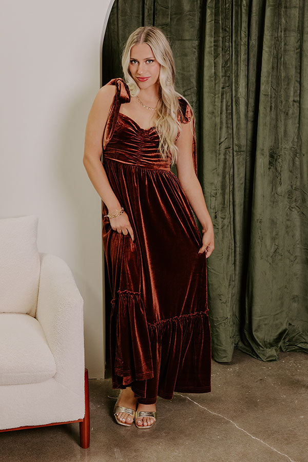 Cranberry Martini Velvet Midi in Chocolate M / Chocolate Cranberry Martini Velvet Midi in Chocolate M / Chocolate