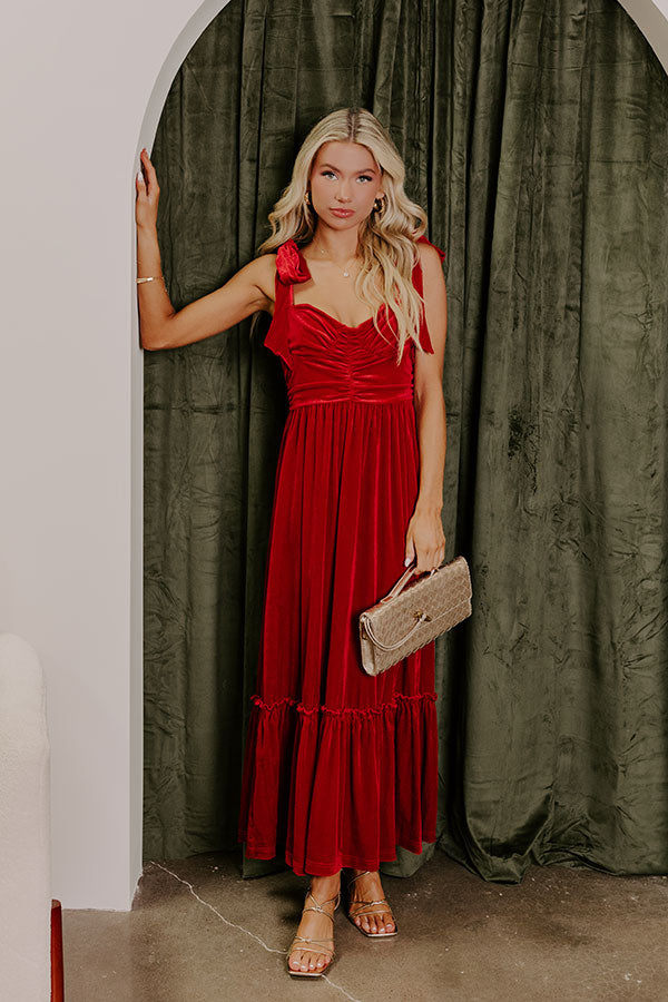Cranberry Martini Velvet Midi in Red M / Red Cranberry Martini Velvet Midi in Red M / Red