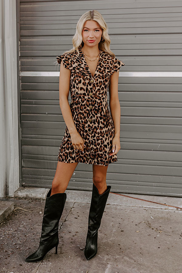 Falling In Love Leopard Mini Dress M / brown Falling In Love Leopard Mini Dress M / brown
