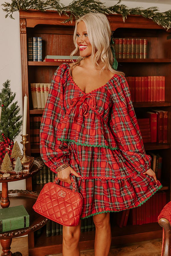 plaid tiered mini dress Tiered Plaid Mini Dress