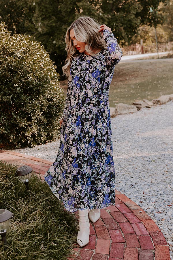 Vineyard Cutie Asymmetrical Floral Mesh Midi in Black M / Black Vineyard Cutie Asymmetrical Floral Mesh Midi in Black M / Black